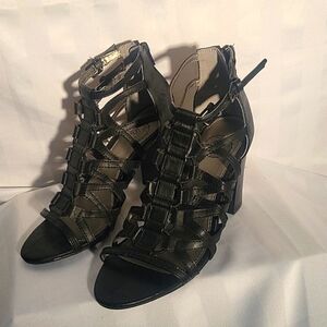 Authentic American Heritage Ladies Black Strappy Chunky 3.5" Heel, Size: 7M, New